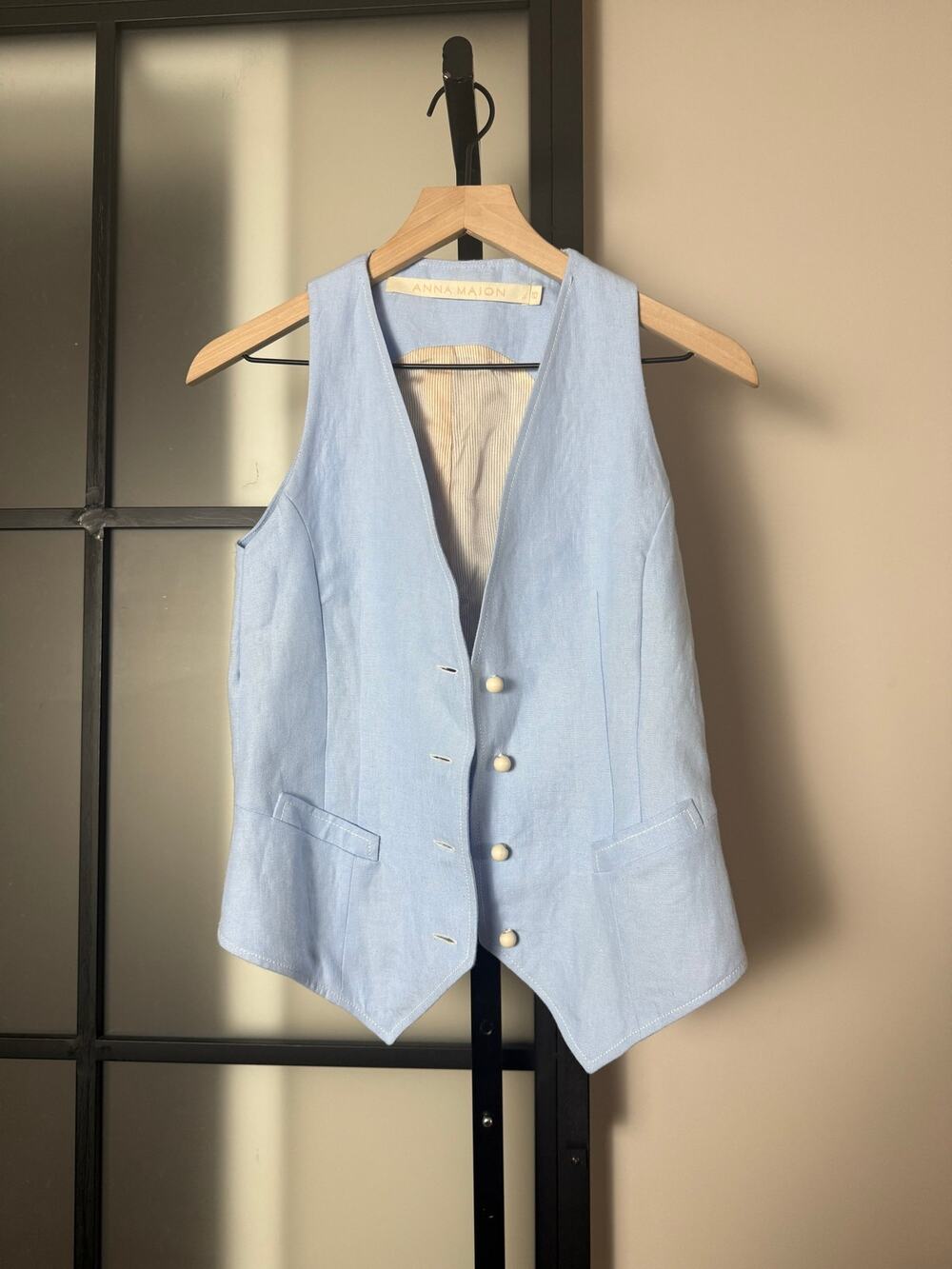Anna Mason  Inna Linen Vest Size UK 10 (US 6)